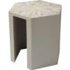 Radiant 21 X 20 Inch Light Grey & Beige Faux Horn W/ Light Grey Lacquer Side Table