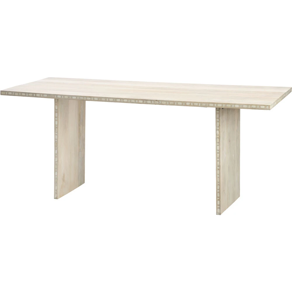 Sama 72 X 30 Inch White Patina Dining Table 1 Sama 72 X 30 Inch White Patina Dining Table