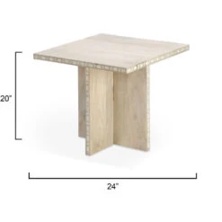 Sama 24 X 20 Inch White Patina Side Table -Outlet Jamie Aura Store 20sama stna 2
