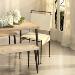 Sweetwater Off White Leather & Black Forged Iron Dining Chair 21 Sweetwater Off White Leather & Black Forged Iron Dining Chair -Outlet Jamie Aura Store 20swee dcwh 7