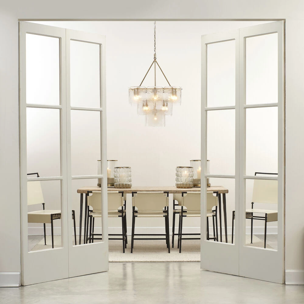 Sweetwater Off White Leather & Black Forged Iron Dining Chair 10 Sweetwater Off White Leather & Black Forged Iron Dining Chair - Image 10