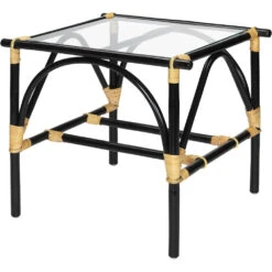 Xanadu 24 X 24 Inch Black & Cream Side Table