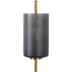 Blueprint 1 Light 5 Inch Antique Brass & Grey Frosted Glass Wall Sconce Wall Light