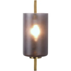 Blueprint 1 Light 5 Inch Antique Brass & Grey Frosted Glass Wall Sconce Wall Light -Outlet Jamie Aura Store 4blue scabgr 4 1