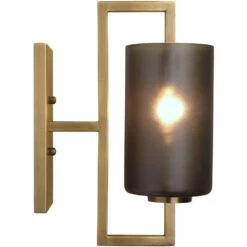 Blueprint 1 Light 5 Inch Antique Brass & Grey Frosted Glass Wall Sconce Wall Light -Outlet Jamie Aura Store 4blue scabgr 5 1