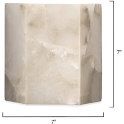 Borealis 1 Light 7 Inch Alabaster Wall Sconce Wall Light, Hexagon -Outlet Jamie Aura Store 4bore scal 2 1