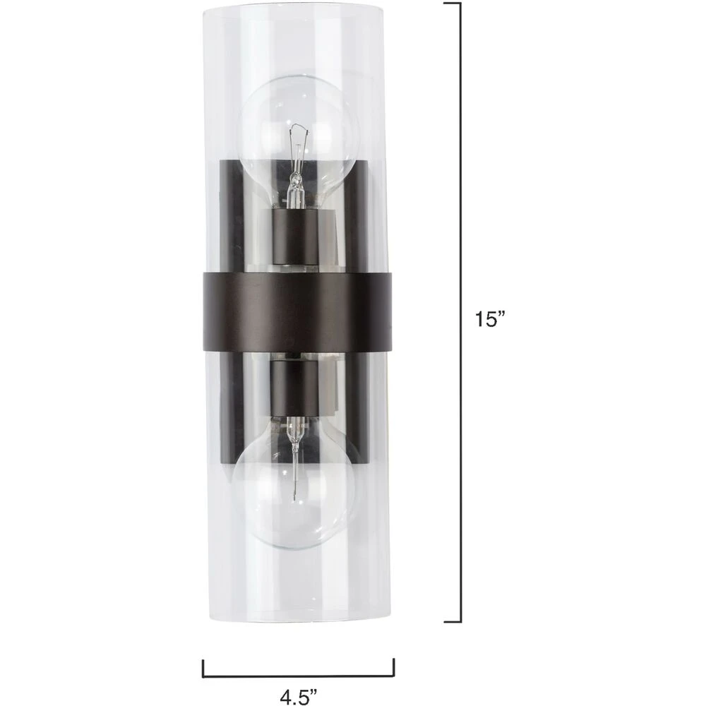 Chatham 2 Light 5 Inch Oil Rubbed Bronze Wall Sconce Wall Light 3 Chatham 2 Light 5 Inch Oil Rubbed Bronze Wall Sconce Wall Light - Image 3