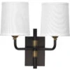 Lawton 2 Light 13 Inch Oil Rubbed Bronze W/ Antique Brass Accents Double Arm Wall Sconce Wall Light