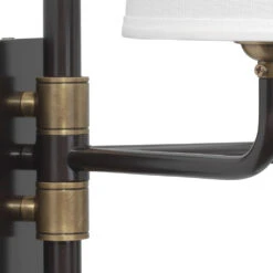 Lawton 2 Light 13 Inch Oil Rubbed Bronze W/ Antique Brass Accents Double Arm Wall Sconce Wall Light 11 Lawton 2 Light 13 Inch Oil Rubbed Bronze W/ Antique Brass Accents Double Arm Wall Sconce Wall Light -Outlet Jamie Aura Store 4lawt dbob 3