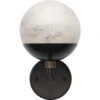 Metro 1 Light 7 Inch Faux White Alabaster And Oil Rubbed Bronze Wall Sconce Wall Light
