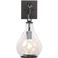 Tear Drop 1 Light 8 Inch Clear Glass & Oil Rubbed Bronze Metal Wall Sconce Wall Light -Outlet Jamie Aura Store 4tear scob 4 1