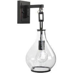 Tear Drop 1 Light 8 Inch Clear Glass & Oil Rubbed Bronze Metal Wall Sconce Wall Light 10 Tear Drop 1 Light 8 Inch Clear Glass & Oil Rubbed Bronze Metal Wall Sconce Wall Light -Outlet Jamie Aura Store 4tear scob 5