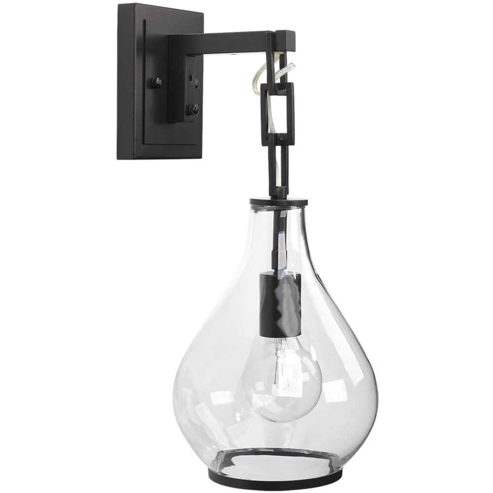 Tear Drop 1 Light 8 Inch Clear Glass & Oil Rubbed Bronze Metal Wall Sconce Wall Light 5 Tear Drop 1 Light 8 Inch Clear Glass & Oil Rubbed Bronze Metal Wall Sconce Wall Light - Image 5