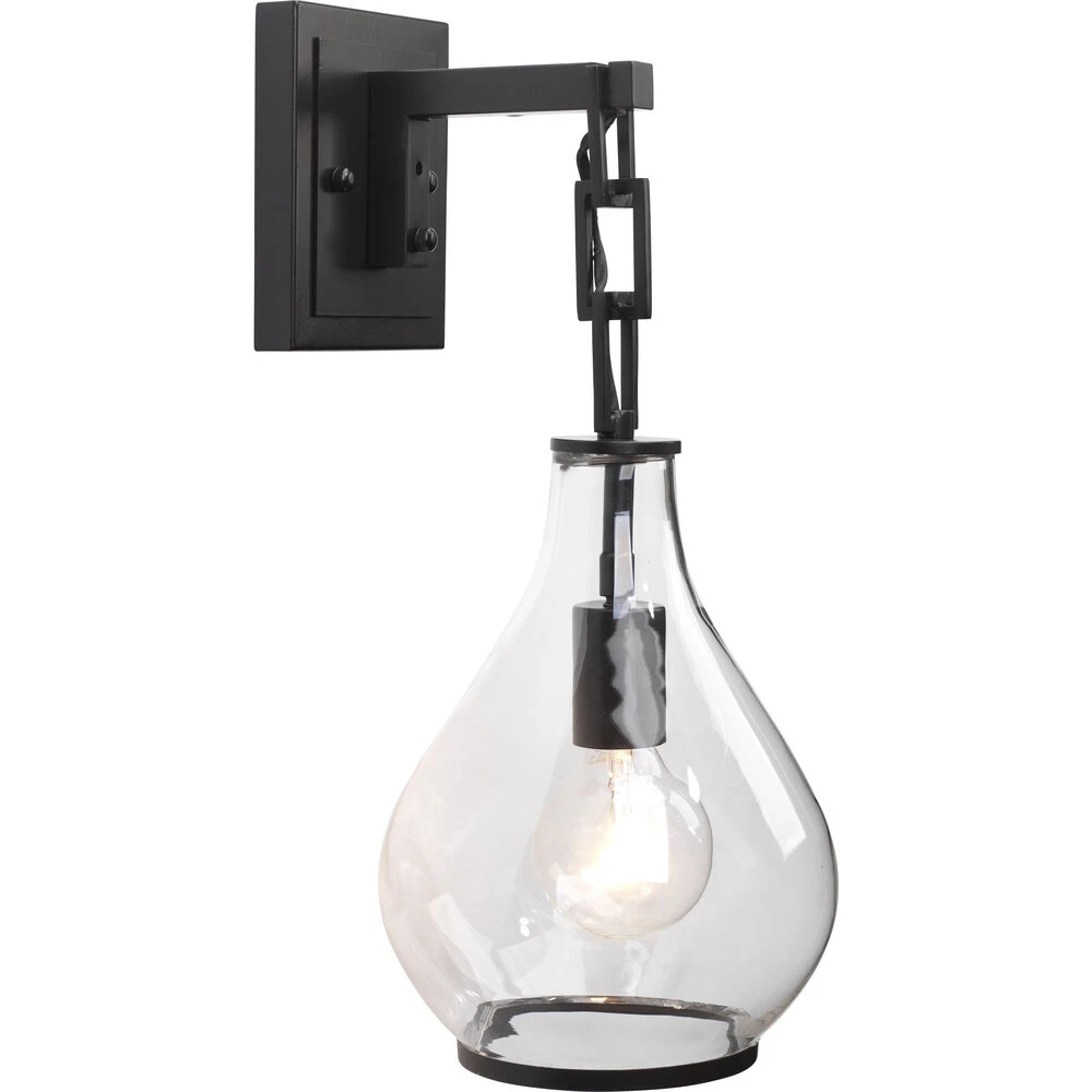 Tear Drop 1 Light 8 Inch Clear Glass & Oil Rubbed Bronze Metal Wall Sconce Wall Light 6 Tear Drop 1 Light 8 Inch Clear Glass & Oil Rubbed Bronze Metal Wall Sconce Wall Light - Image 6