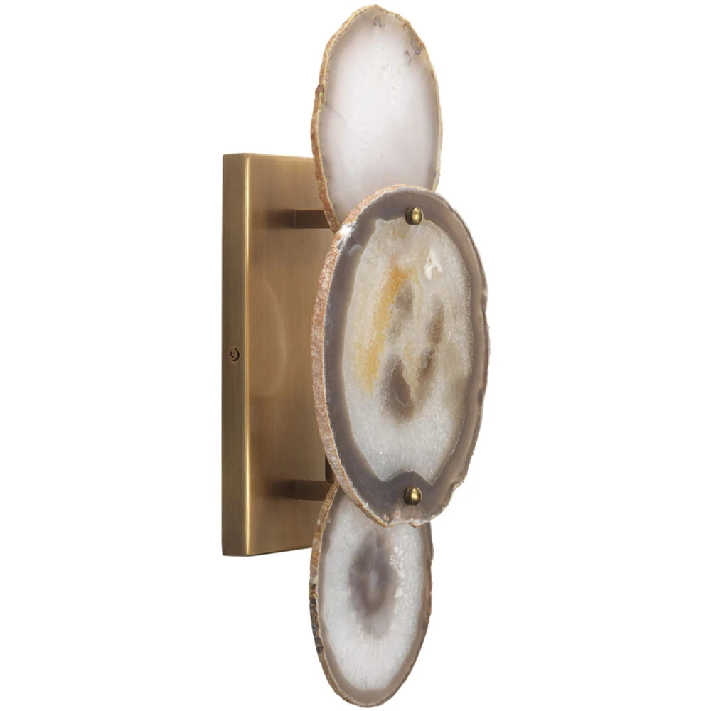 Trinity 1 Light 7 Inch Pale Lavender Agate & Antique Brass Wall Sconce Wall Light 12 Trinity 1 Light 7 Inch Pale Lavender Agate & Antique Brass Wall Sconce Wall Light - Image 12