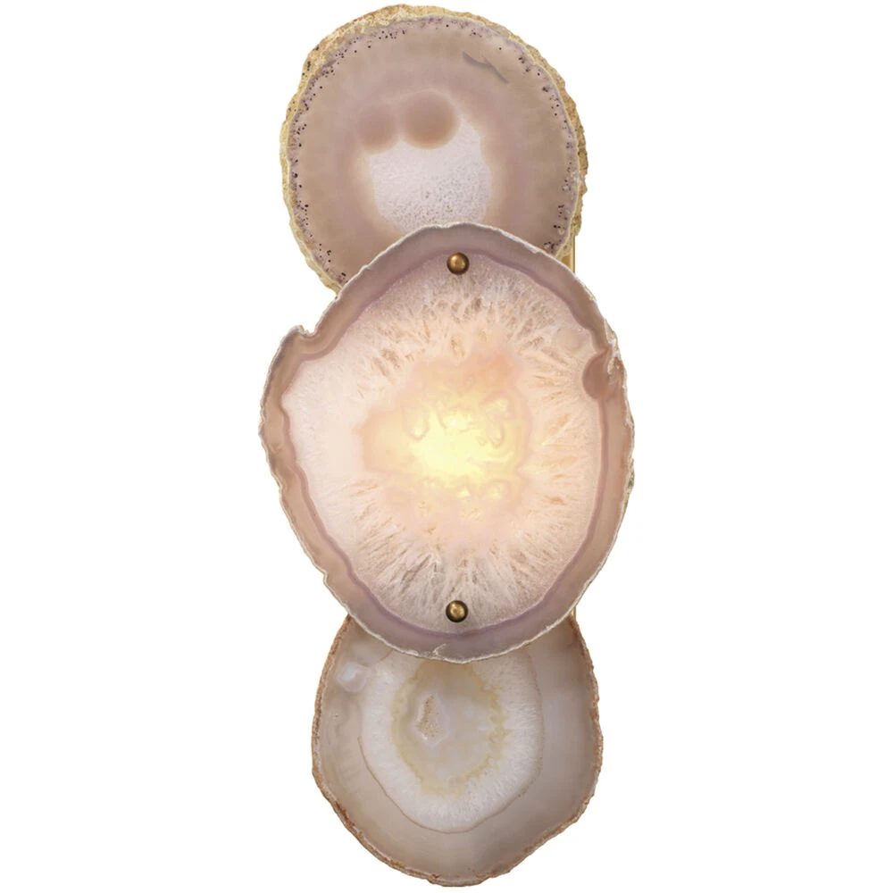 Trinity 1 Light 7 Inch Pale Lavender Agate & Antique Brass Wall Sconce Wall Light 14 Trinity 1 Light 7 Inch Pale Lavender Agate & Antique Brass Wall Sconce Wall Light - Image 14