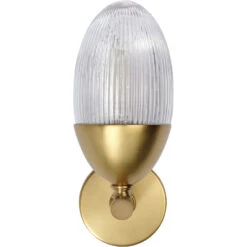Whitworth 1 Light 5.5 Inch Polished Brass Sconce Wall Light, Small