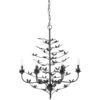 Blooming 12 Light 30 Inch Black Chandelier Ceiling Light