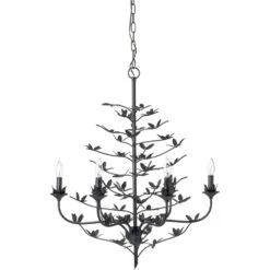 Blooming 12 Light 30 Inch Black Chandelier Ceiling Light