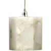 Borealis 1 Light 7 Inch Alabaster Pendant Ceiling Light, Hexagon