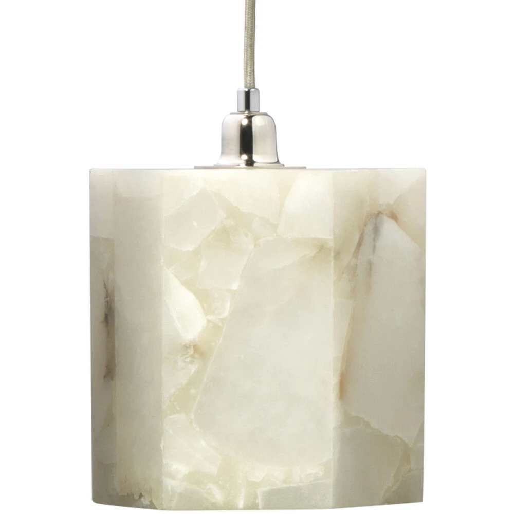 Borealis 1 Light 7 Inch Alabaster Pendant Ceiling Light, Hexagon 1 Borealis 1 Light 7 Inch Alabaster Pendant Ceiling Light, Hexagon