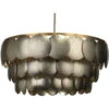 Calypso 4 Light 30 Inch Champagne Leaf W/ Gold Leaf Trim Three Tier Chandelier Ceiling Light