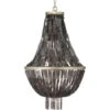 Capsize 5 Light 20 Inch Black Mother Of Pearl And Champagne Leaf Metal Chandelier Ceiling Light
