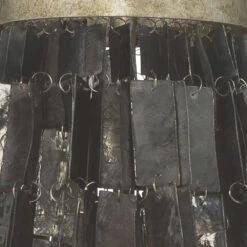 Capsize 5 Light 20 Inch Black Mother Of Pearl And Champagne Leaf Metal Chandelier Ceiling Light -Outlet Jamie Aura Store 5caps chbk 5