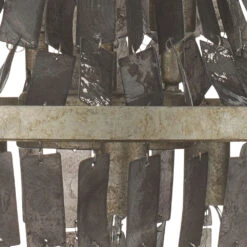 Capsize 5 Light 20 Inch Black Mother Of Pearl And Champagne Leaf Metal Chandelier Ceiling Light -Outlet Jamie Aura Store 5caps chbk 9