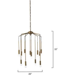 Cascade 12 Light 26 Inch Antique Brass Pendant Ceiling Light -Outlet Jamie Aura Store 5casc chab 6 1