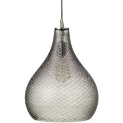 Cut Glass Curved 1 Light 13.00 Inch Pendant