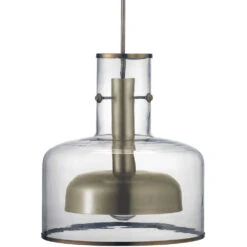 Clyde 1 Light 14 Inch Clear With Gun Metal Pendant Ceiling Light