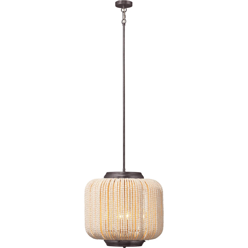 Eclair 4 Light 20 Inch Oil Rubbed Bronze Beaded Chandelier Ceiling Light 4 Eclair 4 Light 20 Inch Oil Rubbed Bronze Beaded Chandelier Ceiling Light - Image 4