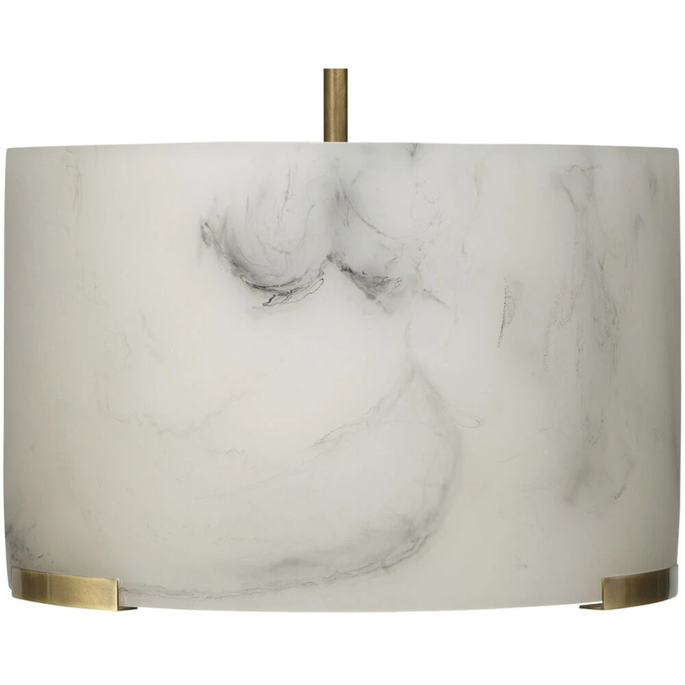 Elancourt 3 Light 17 Inch White Faux Alabaster & Antique Brass Pendant Ceiling Light 1 Elancourt 3 Light 17 Inch White Faux Alabaster & Antique Brass Pendant Ceiling Light