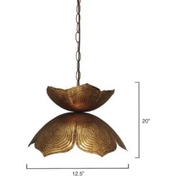 Flowering Lotus 1 Light 20 Inch Antique Gold Pendant Ceiling Light 6 Flowering Lotus 1 Light 20 Inch Antique Gold Pendant Ceiling Light -Outlet Jamie Aura Store 5flow lggo 3