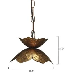 Flowering Lotus 1 Light 11 Inch Antique Gold Pendant Ceiling Light 8 Flowering Lotus 1 Light 11 Inch Antique Gold Pendant Ceiling Light -Outlet Jamie Aura Store 5flow smgo 3
