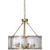 Glenn 6 Light 21.75 Inch Antique Brass Chandelier Ceiling Light, Large