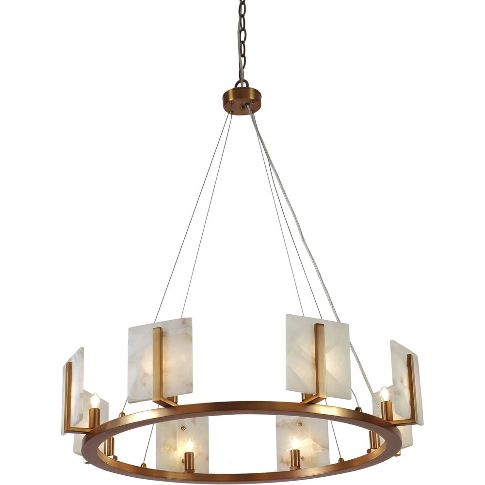 Halo 8 Light 33 Inch Alabaster And Brass Chandelier Ceiling Light 1 Halo 8 Light 33 Inch Alabaster And Brass Chandelier Ceiling Light