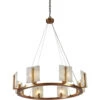 Halo 8 Light 33 Inch Alabaster And Brass Chandelier Ceiling Light