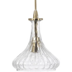 Isabella Carafe 1 Light 7 Inch Clear With Brass Pendant Ceiling Light