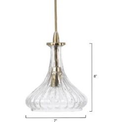Isabella Carafe 1 Light 7 Inch Clear With Brass Pendant Ceiling Light -Outlet Jamie Aura Store 5isab clbr 2