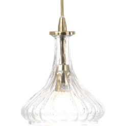 Isabella Carafe 1 Light 7 Inch Clear With Brass Pendant Ceiling Light -Outlet Jamie Aura Store 5isab clbr 4
