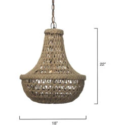 Jute Macrame 1 Light 18 Inch Jute Chandelier Ceiling Light -Outlet Jamie Aura Store 5macr pena 5