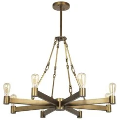 Manchester 8 Light 36 Inch Antique Brass Chandelier Ceiling Light