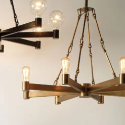 Manchester 8 Light 36 Inch Antique Brass Chandelier Ceiling Light -Outlet Jamie Aura Store 5man8 chab 8
