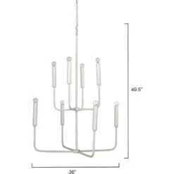 Mercer 8 Light 36 Inch White Gesso Two Tier Chandelier Ceiling Light -Outlet Jamie Aura Store 5merc chwh 2 1