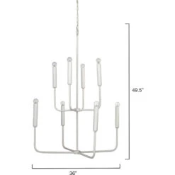 Mercer 8 Light 36 Inch White Gesso Two Tier Chandelier Ceiling Light -Outlet Jamie Aura Store 5merc chwh 7