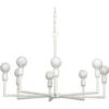 Park 8 Light 32 Inch White Gesso Chandelier Ceiling Light