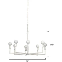 Park 8 Light 32 Inch White Gesso Chandelier Ceiling Light -Outlet Jamie Aura Store 5park chwh 2 1