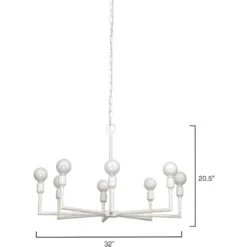 Park 8 Light 32 Inch White Gesso Chandelier Ceiling Light -Outlet Jamie Aura Store 5park chwh 6